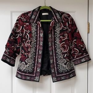 Coldwater Creek 3/4 sleeve cotton suit jacket size 10